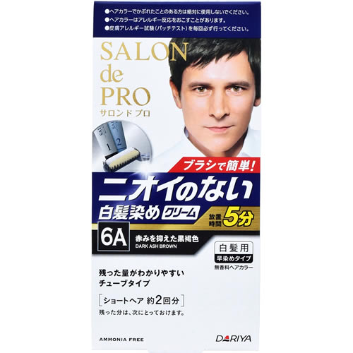 楽天ツルハドラッグ【特売】　ダリヤ サロンドプロ 無香料ヘアカラー メンズスピーディ 白髪用 6A 赤みを抑えた黒褐色 （1個） 男性用白髪染め　【医薬部外品】