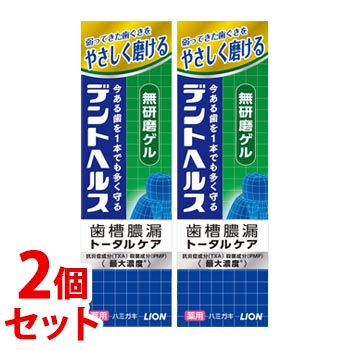 《セット販売》 ライオン デントヘルス 薬用ハミガキ 無研磨ゲル (85g)×2個セット 歯槽膿漏 トータルケア 歯みがき 【医薬部外品】 【送料無料】 【smtb-s】