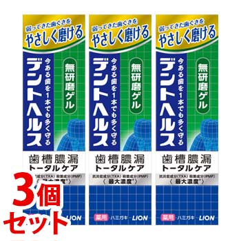 《セット販売》 ライオン デントヘルス 薬用ハミガキ 無研磨ゲル (85g)×3個セット 歯槽膿漏 トータルケア 歯みがき 【医薬部外品】 【送料無料】 【smtb-s】