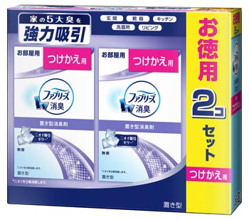 P&G 置き型ファブリーズ 無香 つけかえ用 (130g×2個) 付け替え用 お部屋用 ファブリーズ 消臭剤 芳香剤　