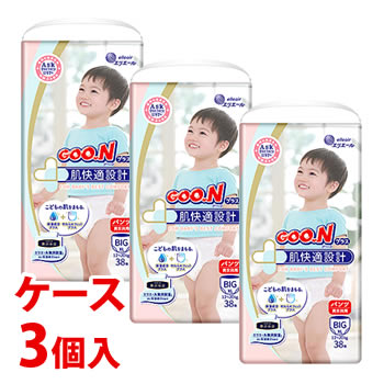 《ケース》 大王製紙 エリエール グーンプラス 肌快適設計パンツ BIGサイズ (38枚)×3個 ベビー 紙おむつ パンツタイプ 《ケース》 大王製紙 エリエール グーンプラス 肌快適設計パンツ BIGサイズ (38枚)×3個 ベビー 紙おむつ パンツタイプ