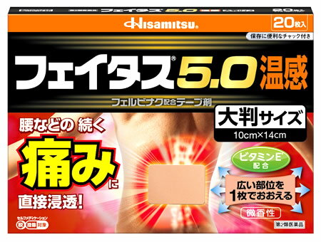 【第2類医薬品】久光製薬 フェイタス5.0 温感 大判サ