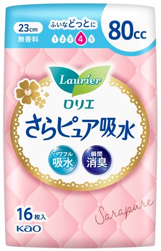 花王 ロリエ さらピュア吸水 80cc (16枚) 23cm 無香料 吸水ナプキン