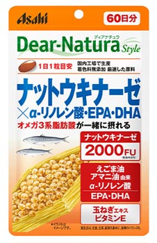 アサヒ ディアナチュラスタイル ナットウキナーゼ×α-リノレン酸 EPA DHA 60日分 (60粒) サプリメント ※軽減税率対象商品