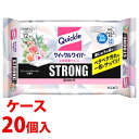 《ケース》　花王 クイックルワイパー 立体吸着ウエットシート ストロング フレッシュフローラルの香り (12枚)×20個 住宅用掃除シート