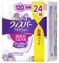 　P&G ウィスパー うすさら安心 多いときでも安心用 120cc (24枚) 女性用 尿とりパッド 尿ケアパッド　　