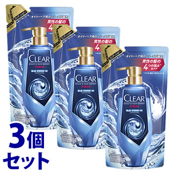 《セット販売》　ユニリーバ クリア ブルーエナジー 4x スカルプコンディショナー つめかえ用 (280g)×3個セット 詰め替え用 男性用 スカルプケア CLEAR
