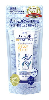 熊野油脂 麗白 ハトムギ UVミルキージェル SPF50+ PA++++ チューブタイプ 袋入り (80g) 顔・からだ用 日やけ止め 1