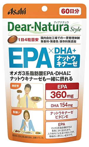 楽天ツルハドラッグアサヒ ディアナチュラ スタイル EPA×DHA+ナットウキナーゼ 60日分 （240粒） サプリメント　※軽減税率対象商品