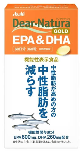 アサヒ ディアナチュラゴールド EPA＆DHA 60日分 360粒 機能性表示食品 軽減税率対象商品