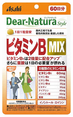 アサヒ ディアナチュラ スタイル ビタミンB MIX 60日分 (60粒) ビオチン ナイアシン ビタミンB12 栄養機能食品　※軽…