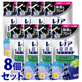 楽天ツルハドラッグ《セット販売》　P&G レノア 超消臭1week SPORTS フレッシュシトラスの香り つめかえ用 （380mL）×8個セット 詰め替え用 柔軟剤 スポーツ　【P＆G】