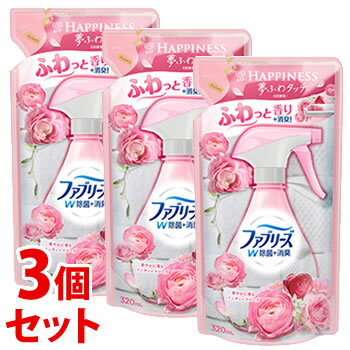 ★セール★　《セット販売》　P&G ファブリーズ ダブル除菌＋消臭 with レノアハピネス 華やかに香るアンティークローズ つめかえ用 (320mL)×3個セット 詰め替え用　