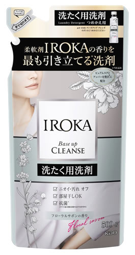 【特売】 花王 イロカ ベースアップクレンズ つめかえ用 500g 詰め替え用 フローラルサボンの香り 洗濯用洗剤 IROKA