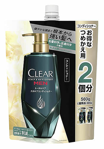 ユニリーバ クリアフォーメン トータルケア スカルプコンディショナー つめかえ用 (560g) 詰め替え用 CLEAR for men