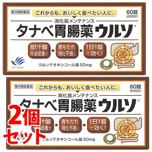 【第3類医薬品】【当日発送】 《セット販売》 田辺三菱製薬 タナベ胃腸薬ウルソ (60錠)×2個セット 健胃消化薬 【送料無料】 【smtb-s】