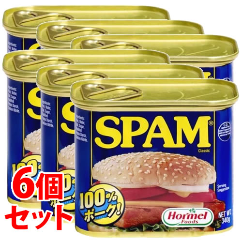 《セット販売》 ホーメル スパム クラシック レギュラー 340g 6個セット 缶詰 ランチョンミート Hormel SPAM 軽減税率対象商品