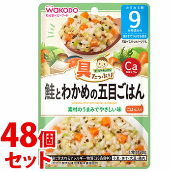 《セット販売》 和光堂 具たっぷりグーグーキッチン 鮭とわかめの五目ごはん (80g)×48個セット 9か月頃から ベビーフード 離乳食 ※軽減税率対象商品 【送料無料】 【smtb-s】