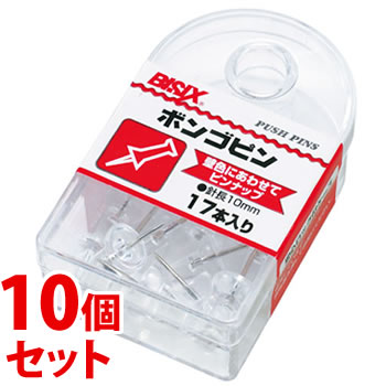 《セット販売》 ミツヤ ボンゴピン 透明 BX1-3-T (約17本)×10個セット ピン 押ピン 画鋲 掲示用品