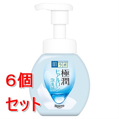 リニューアルに伴いパッケージ・内容等予告なく変更する場合がございます。予めご了承ください。 &nbsp; 商品名称 ロート製薬 肌ラボ　極潤ヒアルロン泡洗顔　160mL 洗顔料　うるおい 本体 内容量 160mL&times;6 特徴 ◆洗うたび、うるおい守ってもちもち肌へ。 &nbsp; ◆うるおいへのこだわり「極潤」シリーズ 3種のヒアルロン酸（うるおい成分）配合の濃密な泡。 &nbsp; ◆うるおいを守りながら汚れを落とし、健やかなもちもち肌へ。 &nbsp; ○W洗顔不要 メイクも落とせる ○肌へのやさしさに配慮 無香料・無着色・アルコールフリー・パラベンフリー 使用方法 &nbsp;手をぬらしたあと、適量（約2-3プッシュ）を手にとりやさしく洗い、その後よく洗い流してください。 &nbsp;※アイメイクなどのポイントメイクには、専用リムーバーのご使用をおすすめします。 成分 水、BG、イソペンチルジオール、ラウリルグルコシド、コカミドDEA、ラウリン酸、ラウリン酸PEG-80ソルビタン、ラウロイルメチルアラニンNa、ヒアルロン酸ヒドロキシプロピルトリモニウム＊（肌吸着型ヒアルロン酸）、アセチルヒアルロン酸Na＊（スーパーヒアルロン酸）、ヒアルロン酸Na＊、異性化糖、ペンチレングリコール、ポリクオタニウム-7、パルミチン酸、ミリスチン酸、水酸化K、TEA、EDTA-2Na、BHT、ピロ亜硫酸Na、フェノキシエタノール ＊3種のヒアルロン酸 区分 化粧品/洗顔・クレンジング/原産国:日本 保管及び取扱い上の注意（免責） ○高温又は低温の場所、直射日光を避け、保管すること。 ○乳幼児の手の届かないところに保管すること。◆本品記載の使用法・使用上の注意をよくお読みの上ご使用下さい。 注意事項 ＜相談すること＞ ・肌に異常が生じていないかよく注意して使用すること。 ・使用中、又は使用後日光にあたって、赤み、はれ、かゆみ、刺激、色抜け（白斑等）や黒ずみ等の異常が現れた時は、使用を中止し、皮フ科専門医等へ相談すること。 ・そのまま使用を続けると症状が悪化することがある。 ＜その他使用上の注意＞ ・傷、はれもの、湿疹等、異常のある時は使用しないこと。 ・目に入らないよう注意し、入った時は直ちに洗い流すこと。なお、異常が残る場合は、眼科医に相談すること。◆本品記載の使用法・使用上の注意をよくお読みの上ご使用下さい。 お問合せ先 0120-503-610 広告文責 株式会社ツルハグループマーチャンダイジングカスタマーセンター　047-409-4023 JANコード：4987241199556