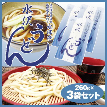 群馬 お土産 水沢亭水沢うどん 260g×3袋セット 群馬名物 群馬みやげ