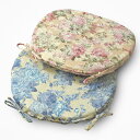 椅子用 クッション 本体 バテイ型 ひも付き 日本製 約43×38×4cm 特価 ピンク ブルー シート チェアパッド 植物柄 花柄 フラワー ボタニカル エレ...