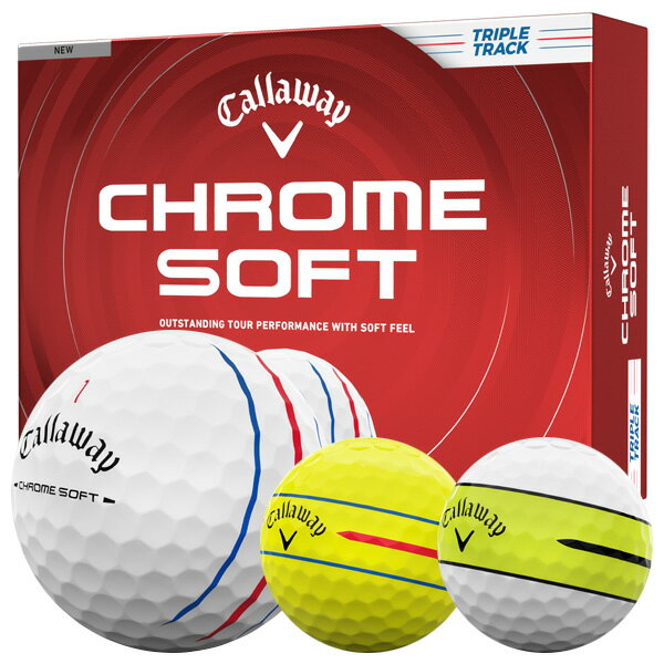 【3/31まで★全品ポイント3倍(要エントリー)】キャロウェイ クロムソフト ゴルフボール 1ダース 12球入り 飛距離重視 スピン性能 ソフトフィーリング 公認球 2026年モデル
