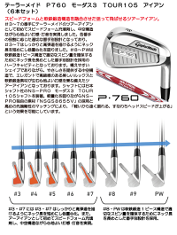 《あす楽》テーラーメイドP760モーダス3TOUR105アイアン(6本セット)