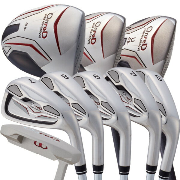 【11/25限定★最大100%P還元※要エントリー】オンレッド ウッド3本+アイアン5本+パターセット(ヘッドカバー付き)