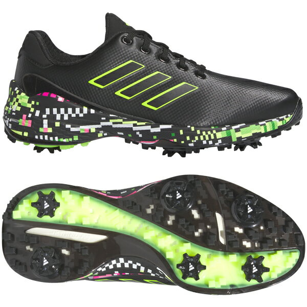 アディダス 2023 ZG23 LACE グリッチデザイン IE2140 ゴルフシューズ 珍しい おしゃれ おすすめ 人気