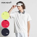 【★7/30まで★ほぼ全品10%OFFクーポン】ゴルフウェア ビバハート ポロシャツ ボーダーコンビ半袖カットソー 01123445 メンズ