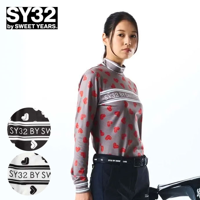 ゴルフウェア SY32 ポロシャツ SWEET LOGO PRINTED L/S MOCK SYG25A813 レディース