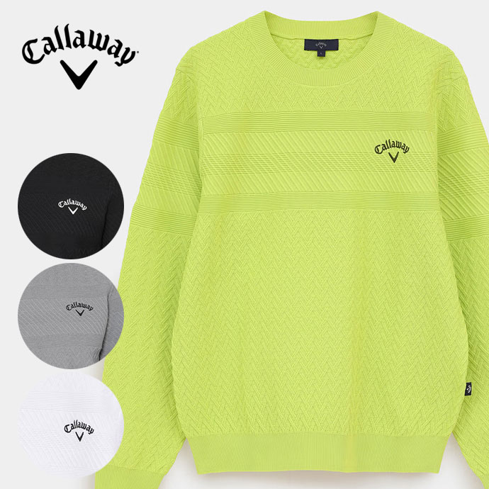 ゴルフウェア キャロウェイ セーター クルーネックニット C25218100 メンズ
