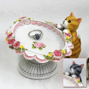 バラとにゃんこがラブリー(=^・^=)キャットのアクセサリートレー<イエロー・グレイ>(3)