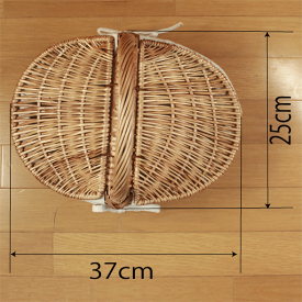 【かご1000点即日発送】レースのついた(^^♪フェミニンピクニックバスケットMサイズ(かごバッグ)35×23.5×h33(取っ手まで)