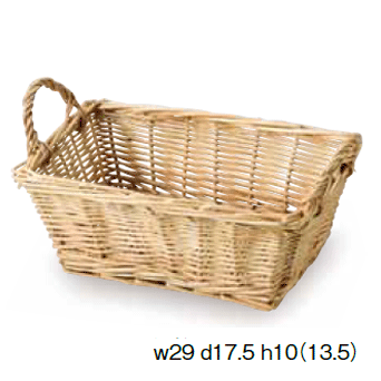 【サイズ：29×17.5×h10（取っ手まで13.5）】ミニバスケット 長方型（取っ手付き）29×17.5×h10（取っ手まで13.5）【ギフトかご】