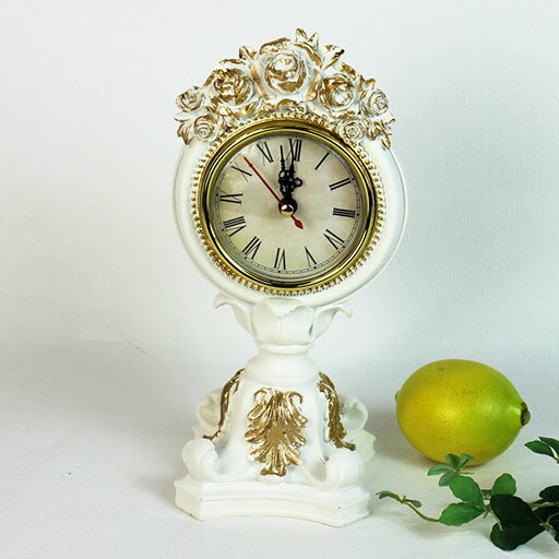 完売！バラ薔薇 置き時計 ローズ 置物/ヴィクトリア風 完売！バラ薔薇 置き時計 ローズ 置物/ヴィクトリア風