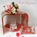 【送料無料】香りと薔薇のカプリローズ(ピンク)スペシャル5点 バスチェアーセット✨(アクリル風呂イス)【ラメ入り/ロイヤルアーデン】