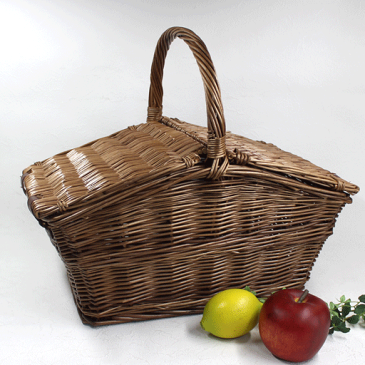 【かご1000点即日発送】フタ付ピクニック お花畑バスケット(両開き)40×27×h34(取っ手含む)
