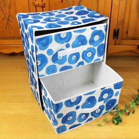 【かご1000点即日発送】折りたたみ2段BOX引き出し収納BOX付きドット柄<ベージュ・ブラウン>【dot】