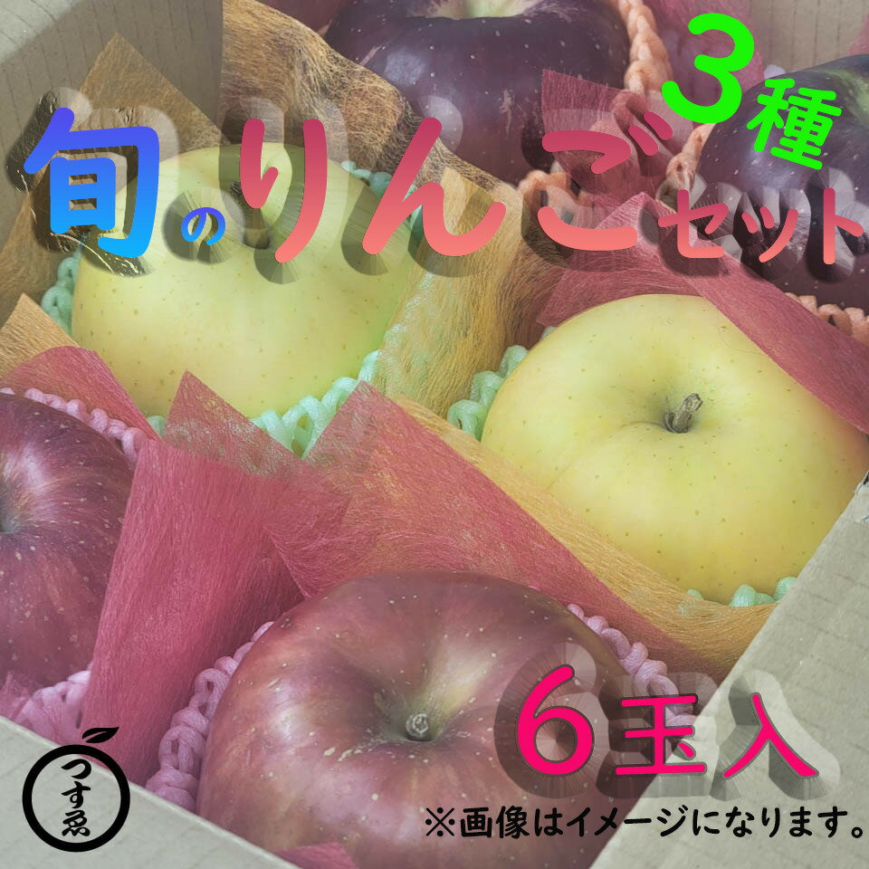 【りんご3種セット　6玉入】旬のりんご3種をセットでお届け　フルーツギフトにおすすめです　3種　セット　6玉入　青森県産　長野県産　山形県産　岩手産　プレゼント　贈答用　贈り物　むくみ解消　美肌効果　便秘解消　　送料無料