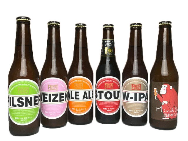 箕面ビールの定番と限定醸造ビールセット★　【桃ヴァイツェンVer.】箕面ビール　6種類(ピルスナー＆ヴァイツェン＆ペールエール＆スタウト＆W-IPA＆国産桃ヴァイツェン)　330ml飲み比べセット 【要冷蔵商品】【限定品】【9月新商品】※お一人様1セット（6本）限り