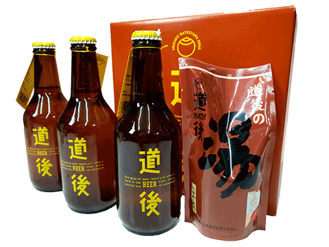 愛媛・道後の湯あがり地ビールセット（道後ビールケルシュ 330ml×3本＋道後の湯入浴剤1袋)　【箱入り】【要冷蔵商品】