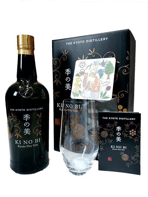 季の美　京都ドライジン　グラスセット　45度　700ml　　【グラス1脚＋コースター1枚付き】【箱入り】