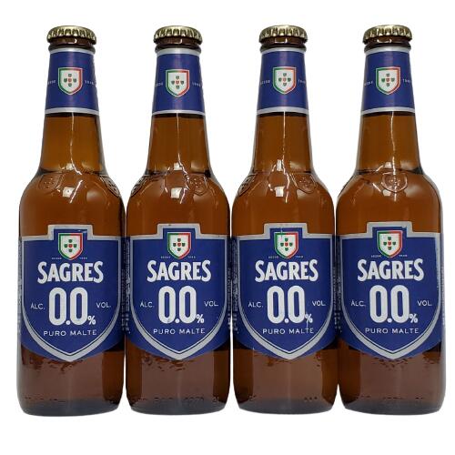 【飲料】サグレス・ゼロ　0.0%　330ml瓶×4本組　【ポルトガル】【ビールテイスト飲料】【ノンアルコール】