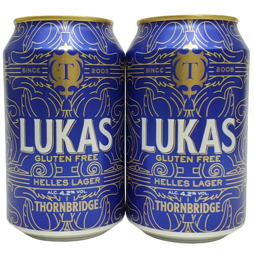 ソーンブリッジ・ルーカス　グルテンフリーヘレスラガー 4.2％ 330ml缶×2本組 【賞味期限：2024年5月2日】【クラフトビール】【イギリス】のサムネイル