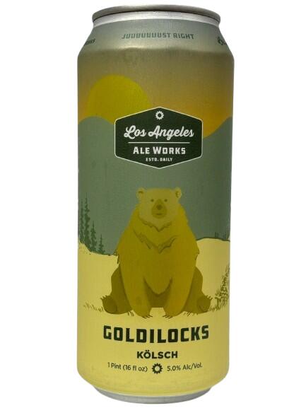 (単品)ロサンゼルス・エールワークス ゴールディーロックス Kolsch 5% 473ml缶 【要冷蔵商品】【クラフトビール】【アメリカ】【Los Angeles Ale Works】【5月新商品】