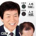 返品可能/男性用かつら/紳士用 高級人毛ヘアウィッグ/メンズ全かつら/フルウィッグ/ウイッグ