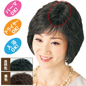 返品可能/人毛100%お手軽分け目ヘアピース/部分かつら/ミセスウィッグ/ウイッグ 返品可能/人毛100%お手軽分け目ヘアピース/部分かつら/ミセスウィッグ/ウイッグ