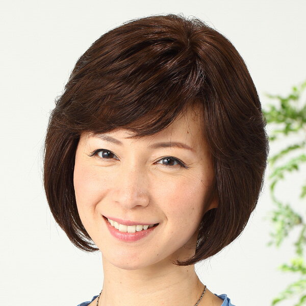 Rakuten - 返品可能/人毛100％快適ネットナチュラルボブウィッグ/女性かつら/ミセスウィッグ/フルウィッグ/ウイッグ